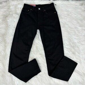 Acne‎ Studios Bla Konst Melk Stay Black Jeans Womens Mid Rise Slim Tapered 24-25